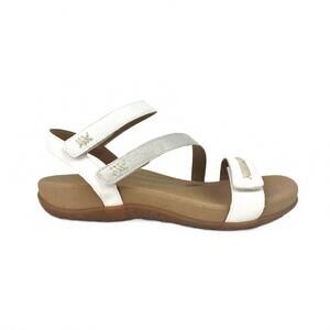 NEW AETREX women's gabby adjustable quarter strap sandal in white